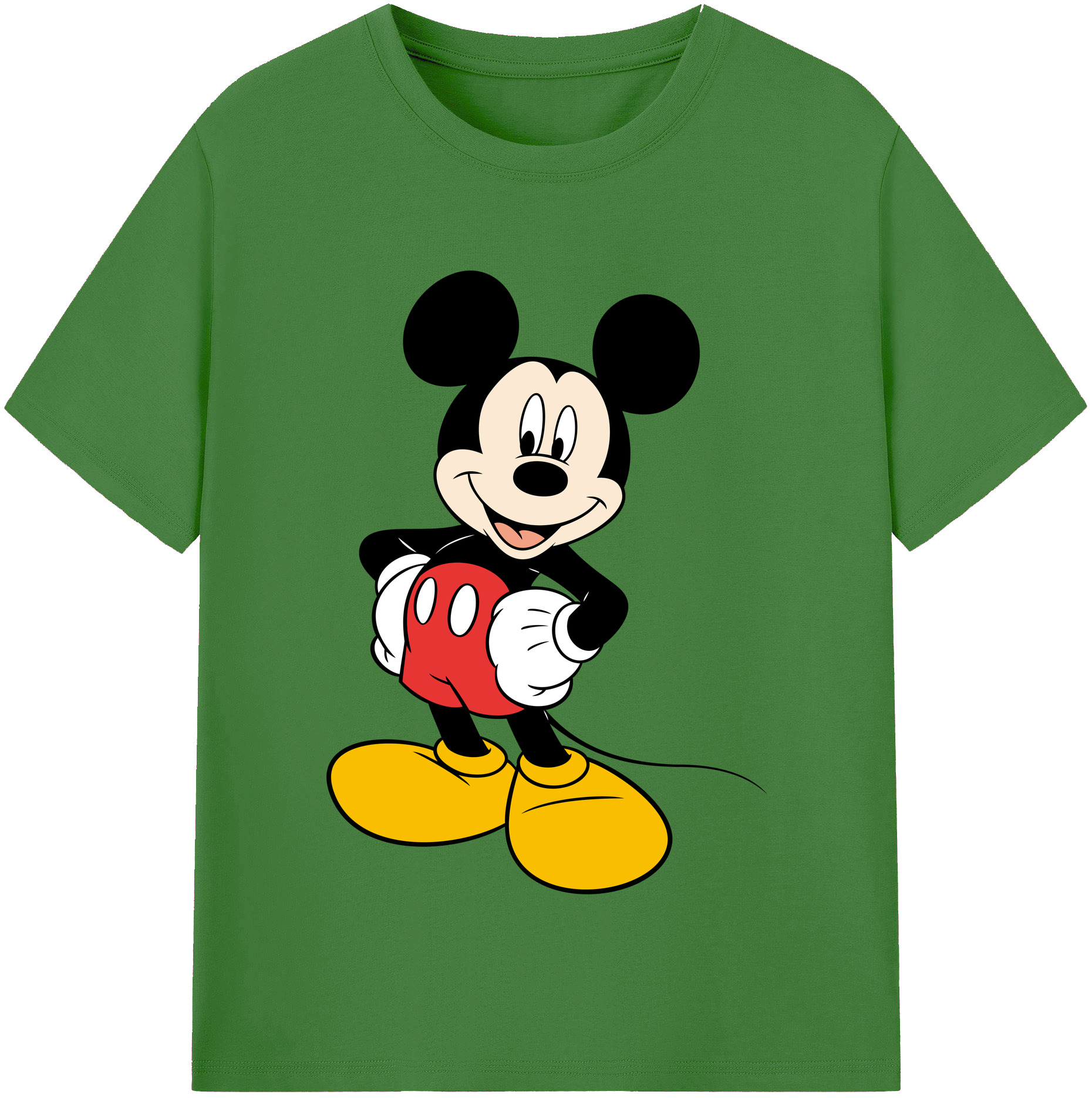 （画像用） ミッキーマウス Mickey Mouse レディースカジュアルプリントTシャツ（綿100％）